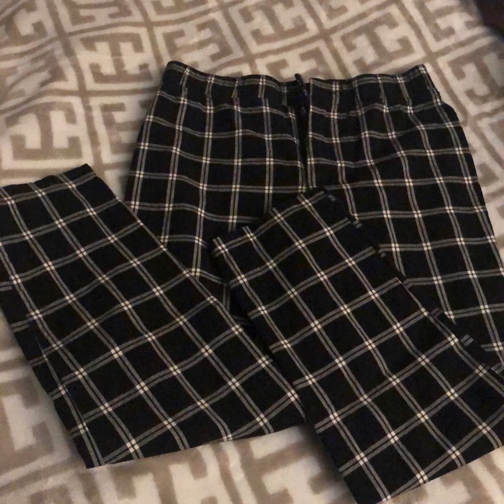 Black plaid pants